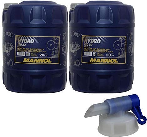 2x 20 Liter MANNOL Hydrauliköl Hydro ISO 32 Hydraulic Fluid inkl. Auslaufhahn
