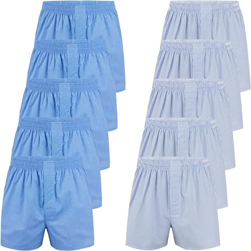 City Life 10er Pack Herren Boxershorts 100% Baumwolle - Atmungsaktive Webboxer, bequem & trocknergeeignet, S-4XL, Farbe:Mehrfarbig (Business Multicolour 2 Bw-10-2), Grösse:3XL
