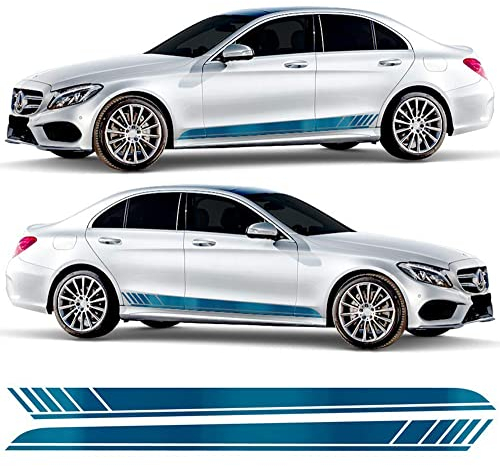 Auto-Dress Seitenstreifen Aufkleber Set/Dekor passend für Mercedes C-Klasse W205 - Motiv: AMG Original (110 Black Gloss)