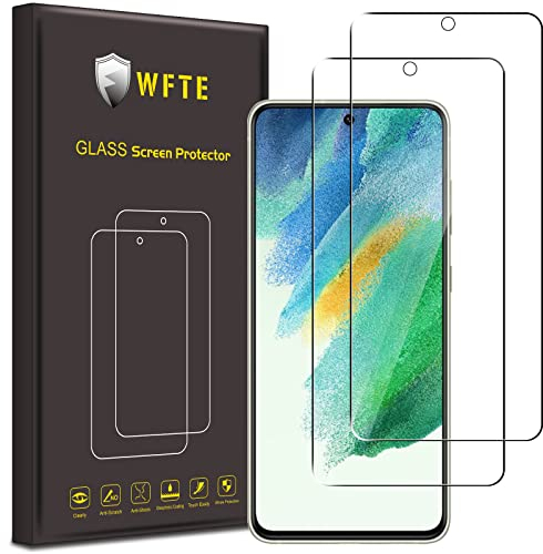 WFTE [Lot de 2] Verre Trempé pour Samsung Galaxy S21 FE 5G (Pas pour Samsung Galaxy S21 5G), Anti-Trace Protecteur avec Dureté 9H Glass