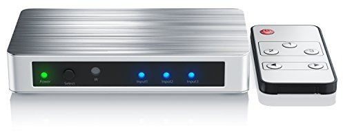 CSL - HDMI Switch 4k 60Hz mit Fernbedienung - 3 in 1 Out - 3 Port Ultra HD Umschalter - automatische Umschaltung - Ultra HD 4096x2160-36-Bit Deep Color - HDCP