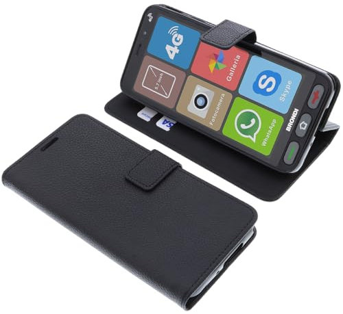 foto-kontor Custodia a libro per Brondi Amico Smartphone S Nero di colore nero
