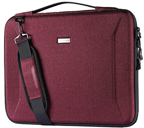 TECHGEAR Hard Shell Case for 15.6-16 Laptops, Zipped Travel Shockproof Sleeve Case, Shoulder Strap, fits Lenovo Yoga 720 IdeaPad 310 320 ThinkPad T570/Dell Inspiron 15/HP Envy 15/15.6 Notebooks etc