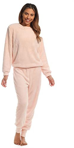 Light & Shade Pretty Woman Pyjama deux pièces Supersoft Ensemble Twosie Loisir Femme, Pêche, L/XL
