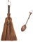 Soulnioi 9.4 Witch Altar Broom Miniature Wicca Brush Mane Broomstick for Magic Ceremonial, Halloween Wiccan Ritual and Retro Coffee Spoons White Crystal Antique Red Alloy Carved Ice Cream Spoons