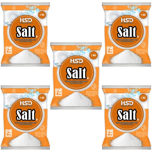 1kg Dishwasher Salt, Powerful Cleaning Dishwasher Salt, softener salt, Best For Laundry Kitchen Dish Washing, Compatible to All Water Softner Machines, Premium Food Grade 100% Genuine British Salt (5)