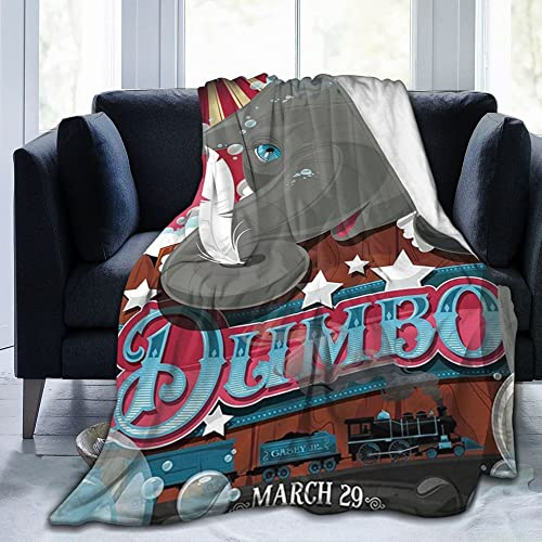 Lawenp Decke für Dumbo für Mädchen, Jungen, Erwachsene, Anime-Decken für Stuhl, Büro, Fuzzy-Decke, Baby, 60x80