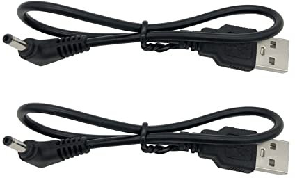 Short Power Cable for Ring Stick up Cam, Battery Pack to Heated Vest, Barrel Plug Charging Cord 1 ft, 2-Pack