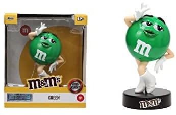 Jada Toys M&Ms Figur Green (10 cm) - grüne M&M`s Sammelfigur aus Metall mit Metallic-Lack, dekorativer Fanartikel für Sammler & Schokoladen-Liebhaber, Grün