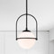Alighting Pendelleuchte Schwarz 18 cm Milchglas Kugel Mid Century Modern Pendelleuchte für Kücheninsel Esstisch Flur Schlafzimmer Bad
