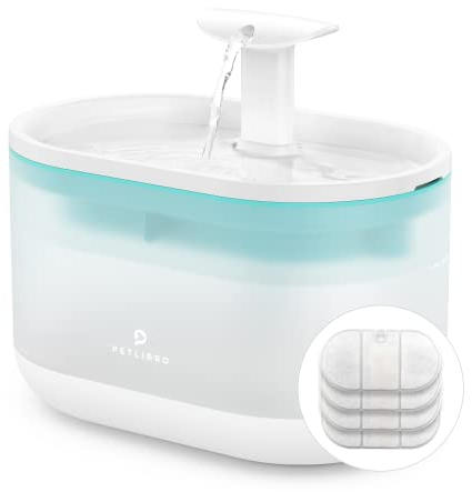 PETLIBRO Trinkbrunnen für Katze Ultraleise, 2,1L Capsule Katzenbrunnen für Katzen, Zwei Durchflussmodi, Sichtbarer Wasserstand, BPA-freier Wasserbrunnen für Katzen und Hunde mit 4 Filtern