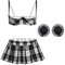 VicSec Women Lace Garter Lingerie Set with Heart Nipple Cover & Stockings, Quarter Cup Bra Teddy Naughty Babydoll Strappy Bra and Panty Set Nightwear