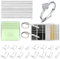 40 Stück Unsichtbarer Ringverkleinerer set, Transparente Spiralfaden mit Ringgrößenversteller, Poliertuch und Ringgrössenmesser, für Lose Ringe, passend für alle Ringe (12 Größen)