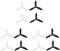 JUFUM Lot de 12 hélices de rechange pour drone Parrot Bebop 2 Noir/blanc