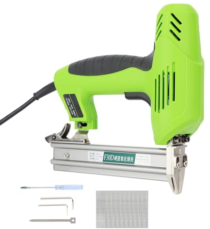 lamphle Electric Nail-Gun 30 Shots/Mins 10-30mm Handheld Mini Air Nail-Gun Heavy-Duty Stapler Nailer Used for Fixing Wood Furniture Doors and Windows DIY Production Etc.(Shipped from The UK ) Green