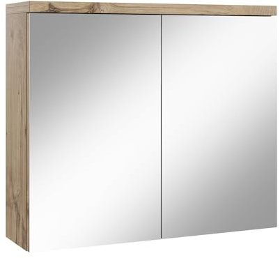Meuble a Miroir Toledo 80 x 60 cm - Badplaats - Chene châtaigne - Miroir Armoire