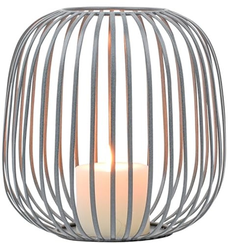 Marrakesch Skandinavische Deko Teelichthalter Salio Anthrazit rund aus Metall | Windlicht als Frühling Wohnzimmer Tisch Deko | Exquisite Kerzenständer für Teelichter als Dekoration