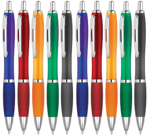 WBZOWRB 10 Stück Ergonomische Kugelschreiber,Kugelschreiber Schwarze Mine,Rutschfester Kulli Für Einfaches & Weiches Schreiben,Blauschreibender Kugelschreiber Bunt