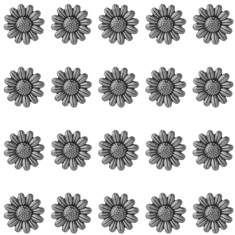 SUPERFINDINGS Sets Sonnenblumen Nieten Aus Leder Antik Silber Nieten Stollen Metall Nieten Stollen Blumendekorative Nieten Für Die Gestaltung von Leder, Kleidung, Hüten Und Taschen