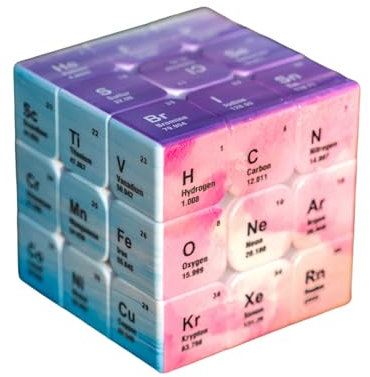 ChAusa Speed Cube 3x3 ABS Material Periodic Table of Elements Cube Best 3D Puzzle Cube Toys Chemical Elements Easy to Rotate Game Toys Gifts for Kids Adults