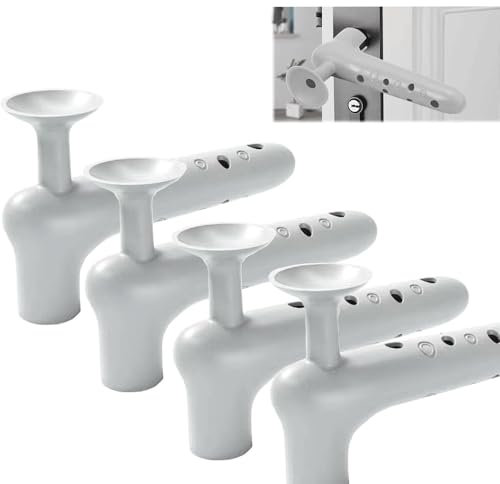 4pc Silicone Door Handle Protector Cover - Door Handle Protectors | Door Knob Protector Anti-Collision | Protective Sleeve, Suction Cup Doorknob Cover, Protect Hands