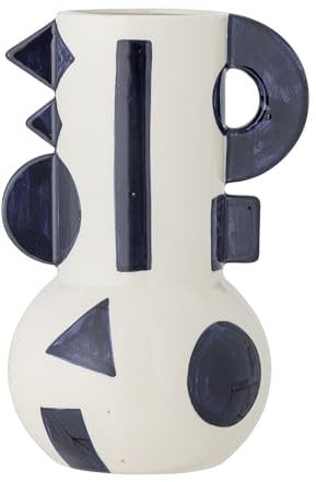 Bloomingville Graphica Vase, Blue, Steingut, L17xH24xB14,5 cm