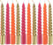 MIJOMA Set Geburtstagskerzen, Baumkerzen, Weihnachtskerzen, Pyramidenkerzen, Christbaumkerzen aus Wachs für Weihnachtsbaum Geburtstagsfeiern Torten, Lange Brenndauer, Ø11x105 mm (10, Pink Orange Gold)
