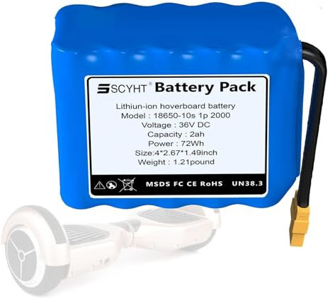 SSCYHT 36V 2Ah Roller Batterie 10S1P Lithium-Ionen Akku 2000mAh Ersatz Akku 72Wh Ersatz Batterie