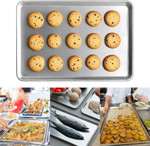 Plancha grande para hornear de aluminio, sartenes de cocina, plato para galletas, bandeja para hornear, sartenes de 33 x 45,7 cm