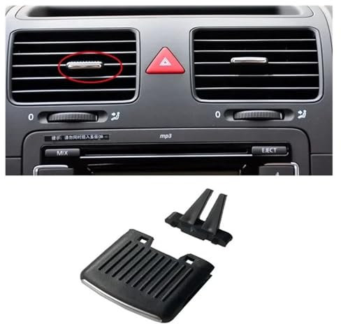 UTSKWD 1 Stück Auto-Armaturenbrett, vorderer AC-Luftauslass-Entlüftungsgrill, Schiebe-Einstellclip-Verkleidung, kompatibel mit VW Golf 5 MK5 GTI, kompatibel mit VW Jetta A5 MK5 R32, kompatibel mit VW