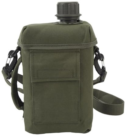 Jwthee Water Bottle Carrier, Stainless Steel Water Flask 2L Bottle Carrier Sports Water Bottle Holder with Adjustable Shoulder Strap for Hiking, Camping (Green)