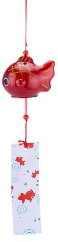 PH PandaHall Campanelli Eolici Giapponesi Campanellini A Vento con Pesci Rossi Pendenti Appesi Fatti A Mano Ornamento per Regalo di Compleanno Casa Camera Da Letto Giardino Cortile Balcone Patio Feste