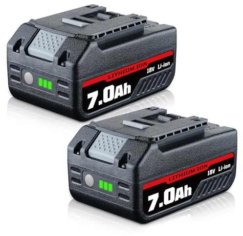 2 Stück BAT609 7,0Ah Ersatzakku für Bosch 18V Akku GBA BAT610G BAT618G BAT619 BAT621 BAT620 Kompatibel mit Bosch Akku mit Front und Rücklicht