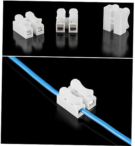 Holibanna 3PCS Quick Connect Electrical Wire Connectors 2-Way Terminal Connectors for Electrical Wiring Compact and Easy to Use for Home and DIY Projects White