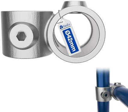 GeZu Impex Offset 90° Crossover Clamp Ø 42 mm | Hot Dip Galvanised Silver Tube Clamp Crossover Joint 90° Key Clamp Fitting