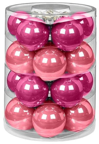 Magic Weihnachtskugeln Glas 6cm, 20 STK. Christbaumkugeln (Candy Shop pink)