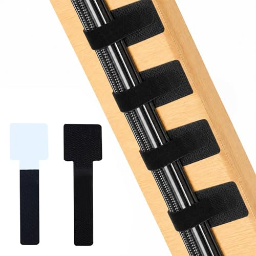 ARYIMYDP Pack of 50 Cable Organisers, Cable Organiser Under the Desk, Reusable Nylon Cable Management for Desk, Office, Bedside Table, Charging Cable, Office Gadgets