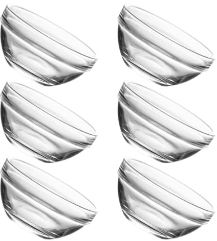 CAXUSD Coupelle à Dessert en Verre 6 Pièces Diamètre 9cm Empilables pour Préparation et Service de Salades et Pâtisseries Adaptés aux Familles et Restaurants Sûrs