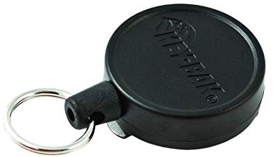 KeyBak mini Kevlarseil mit 360 grad drehbar clip schwarz Schlüsselrolle mit Gürtelclip 90cm KB 6 BLACK