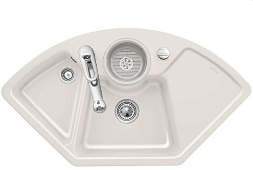 Villeroy & Boch Solo Eck Crema - 6708 02 KR Keramikspüle Exzenterbetätigung