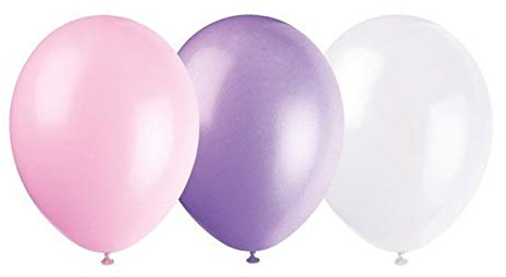 Amscan INT995424 - 10 Latexballons Pearl weiß / rosa / lila 27,5 cm / 11, Luftballon