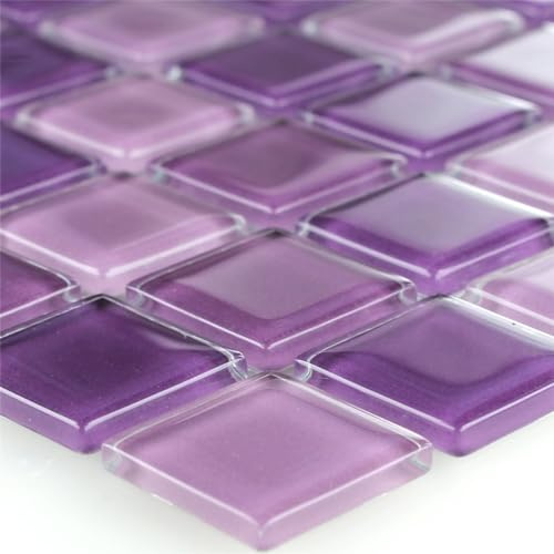Glasmosaik Fliesen Matte Lila Mix Bad Dusche Wand Boden Küche Spa Wellness WC