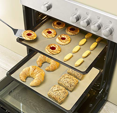 Maximex Dauer-Backfolie Braun, 2er Set, eckig, Wiederverwendbare Dauerbackfolie, Hitzebeständig bis 260°C, Reißfest, Kein Anbacken mehr, Spülmaschinengeeignet, zuschneidbar, Thermoplast, 42x36 cm
