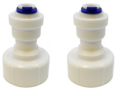2 x Finerfilters 3/4 bsp to 1/4 Pushfit Connector - Feed Water Connection Fitting - (Fridge Freezer Water Filter Plumbing Fitting or Any Water System with 1/4 lldpe Water Pipe)
