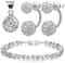 Johanson Damen Schmuckset *Nicole* in Silber I Halskette mit Anhänger & Ohrringen aus 925 Sterling Silber I Armband rhodiniert I Mit weißen Kristallen besetzt inkl. Schmuckbeutel