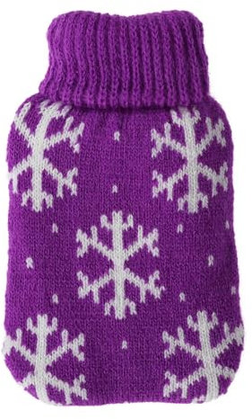 Bütic GmbH Taschenwärmer mit Strickbezug - Flocken - Wärmflasche Handwärmer Wärmepad Firebag Wärmekissen, Farbe:Lila