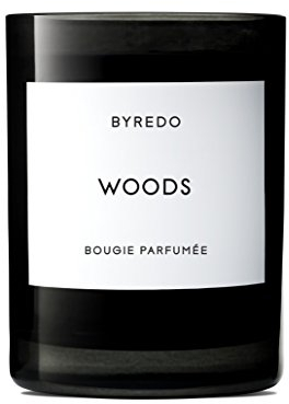 Byredo Woods-Kerze, 240 g, Holziges Aroma, Damen-Design, Zylindrische Form