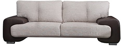 mb-moebel Kleiner 3-Sitzer Design Sofa 3er Büro Kunstleder Sofagarnitur Weiß Couch LORENTO (Braun)