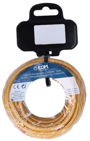 EDM 11852 Rohrkabel, C12, Gold, 5 m, 2 x 0,75 mm