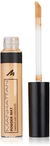 Manhattan Powder Mat Camouflage Concealer, 400 Tan, Mattierender Creme-Concealer mit Applikator gegen Augenringe und Hautunreinheiten, 1 x 7ml